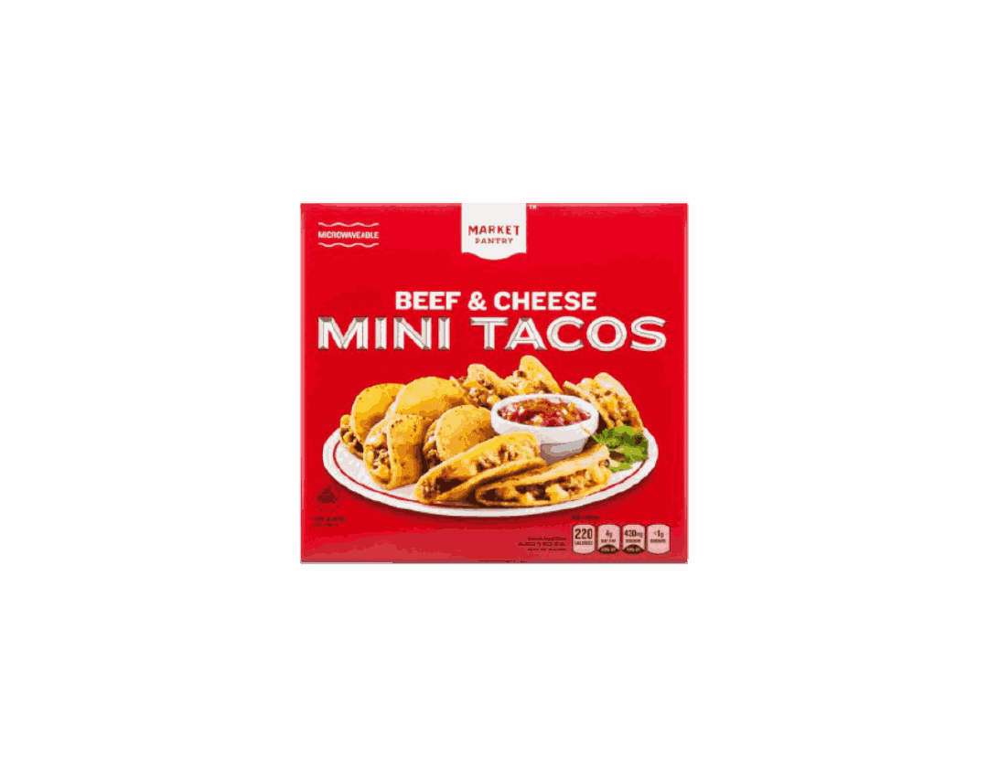 گوشت گاو منجمد و پنیر مینی تاکوس